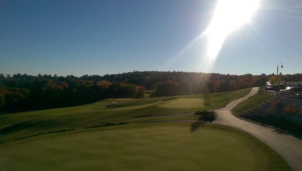 view of course green at twilight